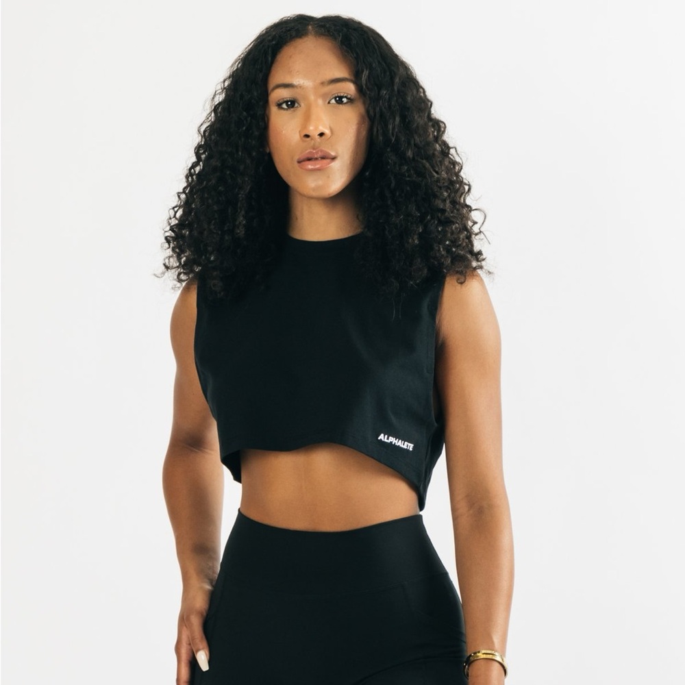 Alphalete Heavy Cotton Cropped Cutoff Size Medium